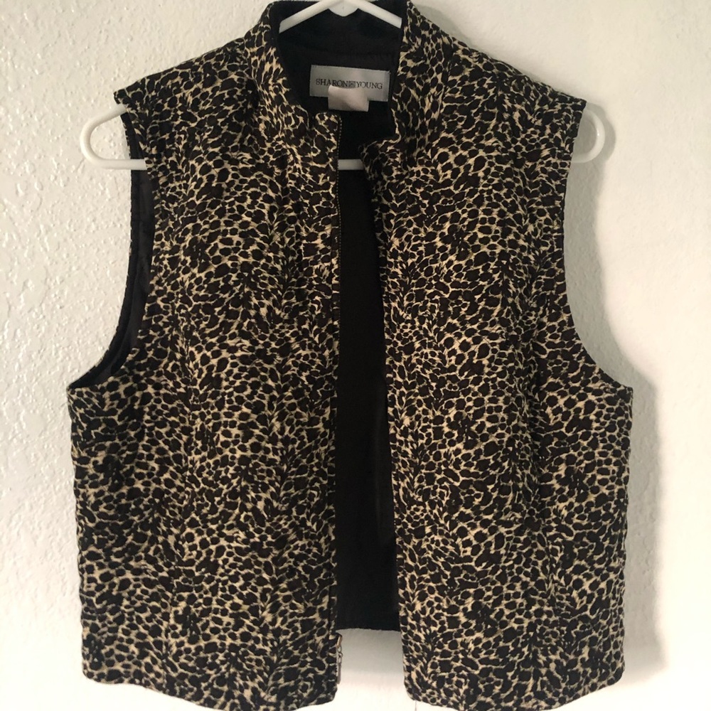 Animal Print Zip Up Vest